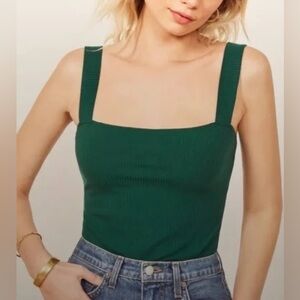 Reformation Green Square Neck Tank